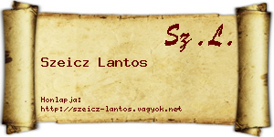 Szeicz Lantos névjegykártya